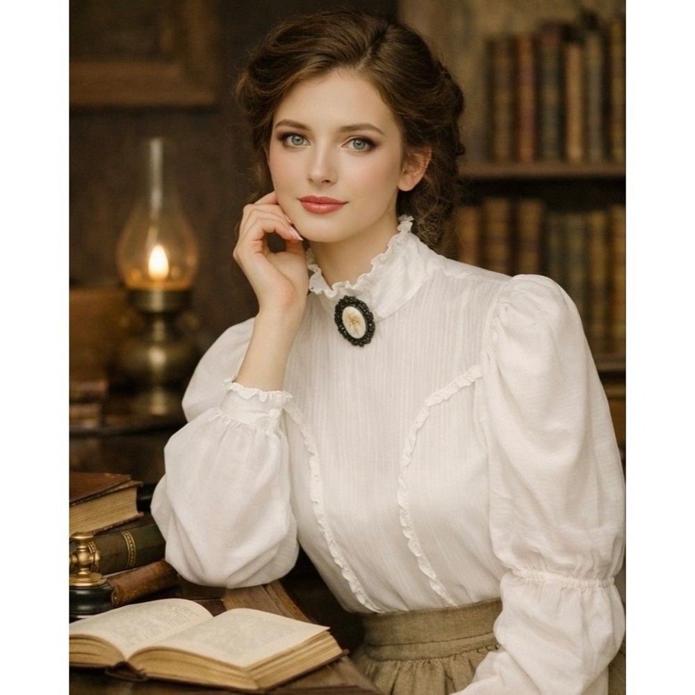 Edwardian Cotton Lace Blouse Handmade - Picture 4 of 16